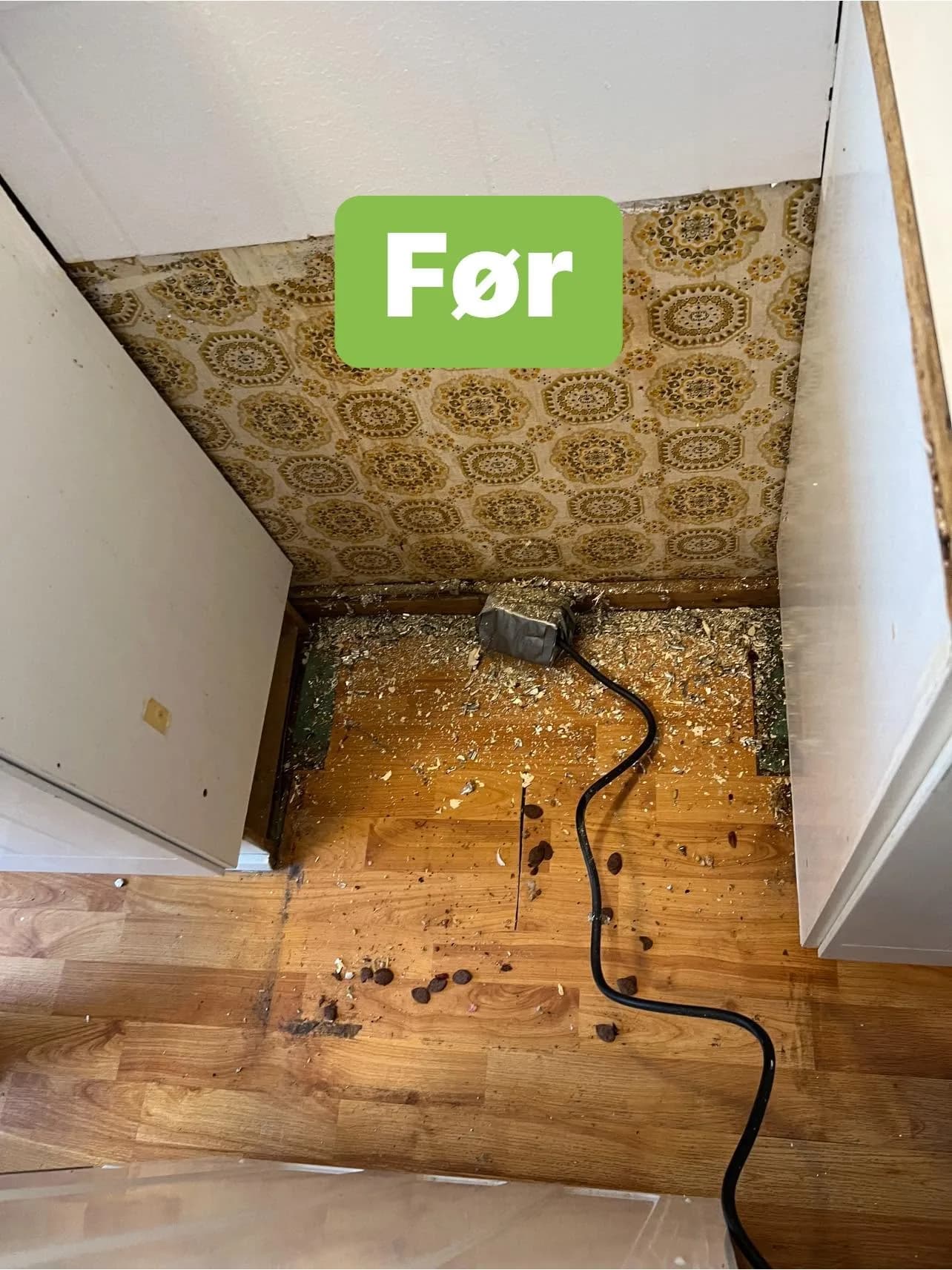 Efter renovering — før rengøring